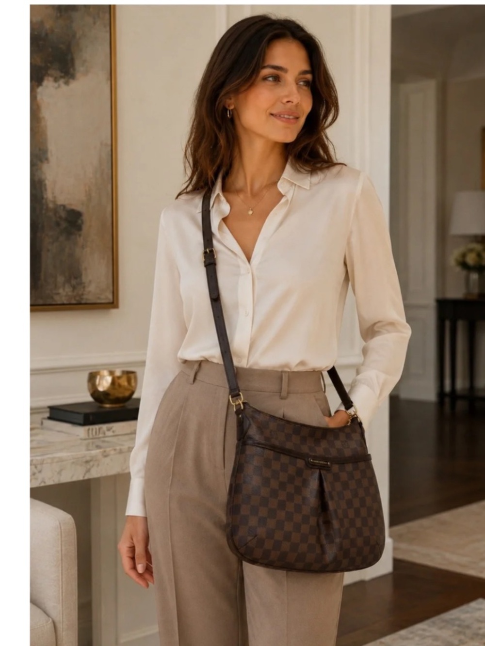 Louis Vuitton Bloomsbury PM Damier Ebene Crossbody Bag